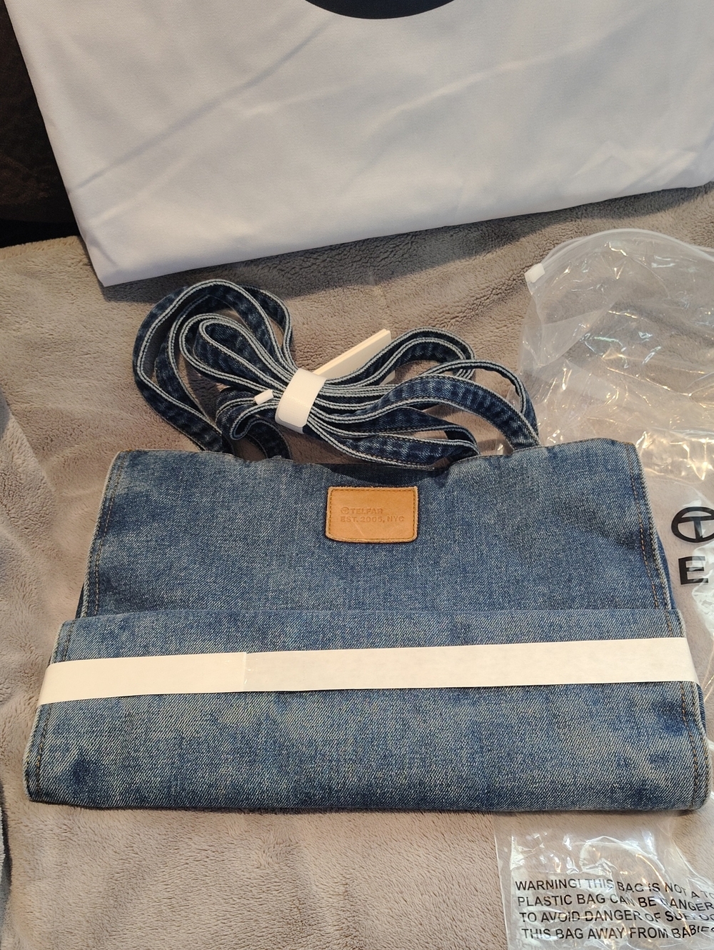 Telfar Denim Crossbody Bag in Blue - Casual Woman's Tote Bag